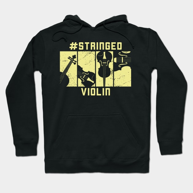 Violin Fiddle Gift Musical Instrument Vintage Hoodie by AlleyField